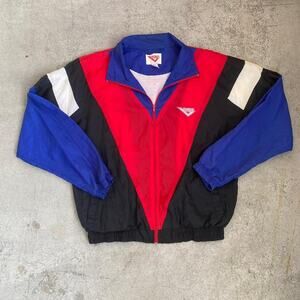 Vintage PONY Wind Breaker Full Zip Track Top Blue Red White Jacket